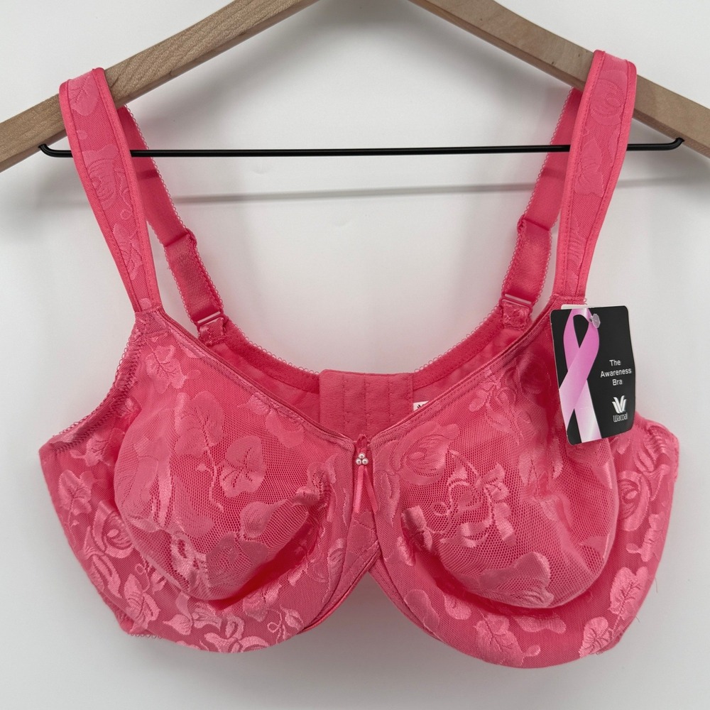 Wacoal 85567 Awareness Underwire Bra Pink 40D Full Coverage Unlined Comfort